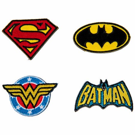 DC Comics Hero Logos Assorted 4-Count Mini Patches